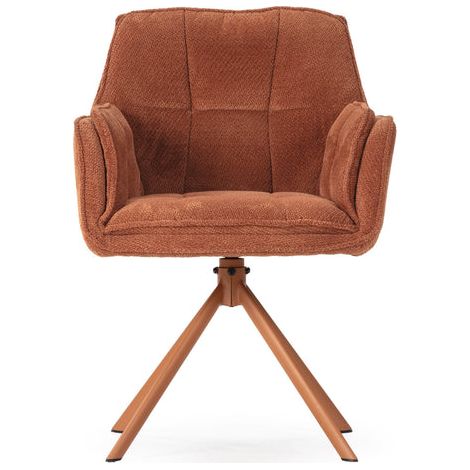 PAULINE - Lot 2 fauteuils pieds en métal Terracotta (1/5)