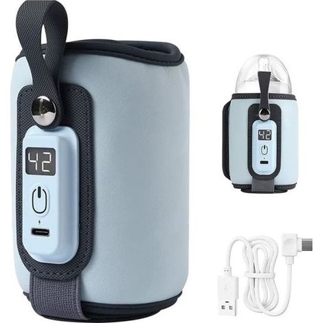 (Bleu)Chauffe-biberon portable USB Régulation intelligente de la température à 38-52℃ - Bleu (1/4)