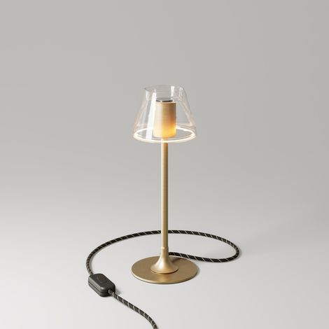 Creative Cables – MAG-Y G07 Tischleuchte mit rundem Metallfuß – Satinbronze (1/4)