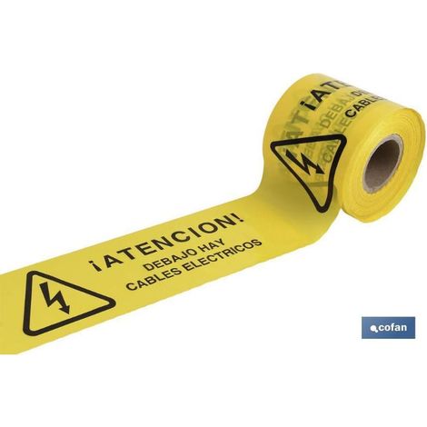 Cinta Balizamiento Cables Electricos 150mmx250mts