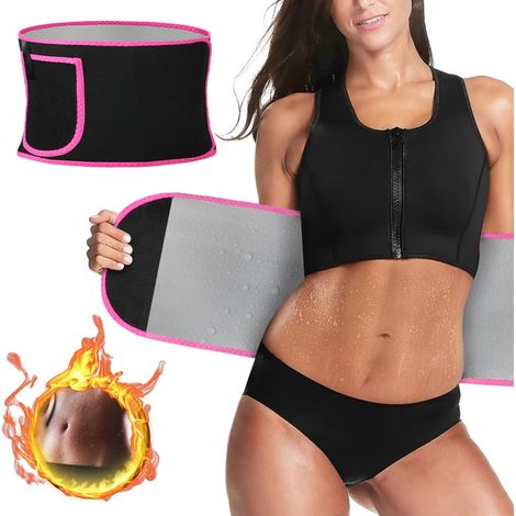 Cinturón lumbar para hombre y mujer, cinturón para el sudor con funda para teléfono, cinturón ajustable para el sudor, soporte deportivo para la espalda, cinturón adelgazante para entrenamiento, fitne (1/5)