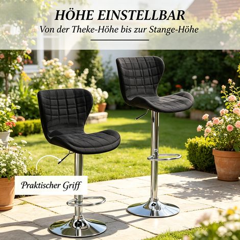 Tabourets de bar confortables, sièges pivotants réglables en hauteur pour cuisine ou salle à manger (lot de 2 uniquement) (1/5)