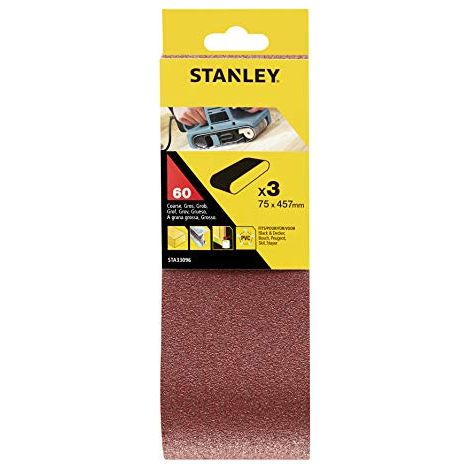 Nastro abrasivo Stanley grana 60 per levigatrici a nastro 75 x 457 mm 3 pezzi