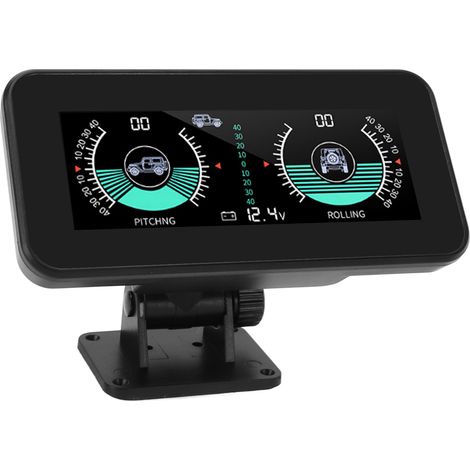 Niveau de voiture numérique HUD haute résolution, indicateur d'inclinaison intelligent universel pour automobile, mesureur d'angle et de pente précis avec affichage digital. (1/5)