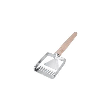 Grattoir à miel en acier inoxydable pour ruche, fourchette à désoperculer, manche en bois. (1/5)