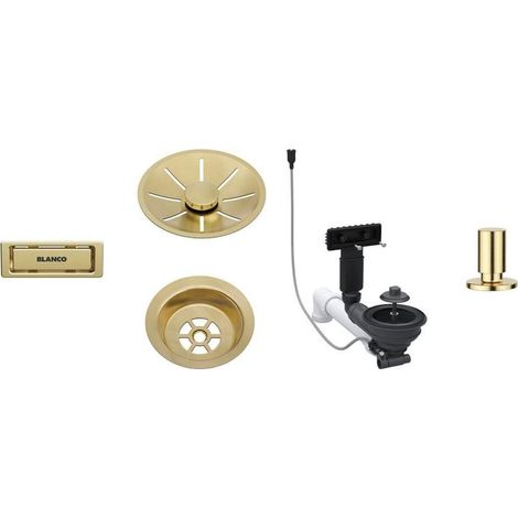 Set de bonde InFino satin gold – Vidage automatique pour cuve simple – Compatible mitigeurs et distributeurs Blanco satin gold (1/2)