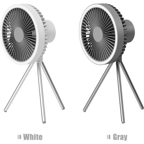 Ventilador colgante LED de 7 pulgadas con trípode USB, lámpara portátil para camping con 3 velocidades y 3 niveles de brillo para camping, oficina y residencia estudiantil. (1/4)