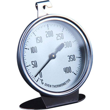 Thermometre Four - Cadran Grand Format - Echelle 0 À 200 °C - Fixation Par Crochet Ou Pose Sur Surface - Acier Inoxydable - Verre Protecteur - 1 Unite (1/5)