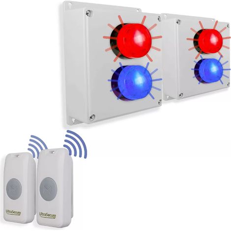 Kit double sonnette sans-fil avec 2 flashs - Haute-résistance / 800m / 2 boutons simples autonomes piles (PROTECT 800) (1/5)