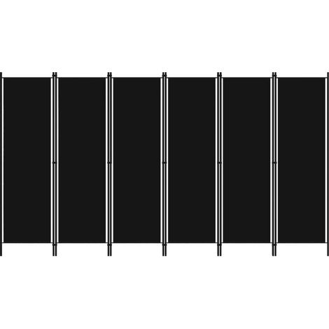 Cloison de séparation 6 panneaux Noir 300x180 cm (1/5)
