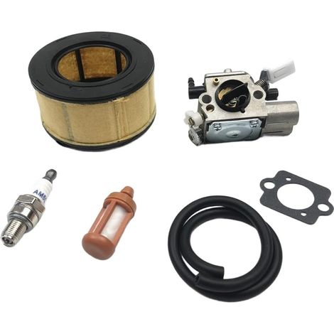 Kit Remplacement Carburateur Acier pour Moteurs  à air, bougie d'allumage, joint inclus, pour débroussailleuse, optimise le mélange (1/5)