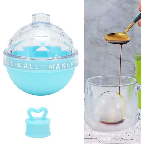 Eiskugelform mit weichem Boden – Lustige runde Form für Cocktails, Wein, Kaffee und Eistee – TPE & AS, blaues Design, einfache Konstruktion (1/5)