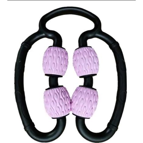 Masseur musculaire en mousse 1 pièce, 4 roues à points flottants 3D anti-cellulite, masseur des tissus musculaires profonds des jambes pour les jambes, le cou, les bras Rose