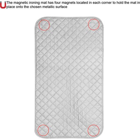 Tapis de repassage magnétique antidérapant, pliable et portable, couverture de protection pour table, idéal voyage, surface anti-glisse, fer à repasser. (1/5)