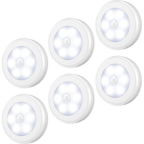 Détecteur de mouvement - Veilleuse sans fil - 6 LED - Blanc pur - Utilisation intérieure (1/4)