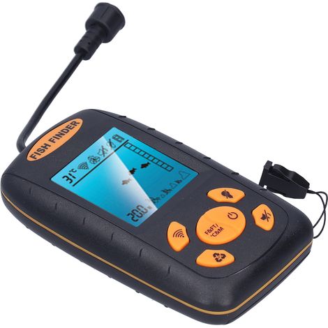 Sondeur de pêche sans fil LCD portable avec alarme visuelle et transducteur pour activités de plein air (1/5)