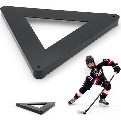 Passeur de Hockey Triangulaire Rebondisseur de Palet Multi-angles, Équipement d'Entraînement Utilisable sur et hors Glace, Entraîneur de Passe et de Maniement de Crosse et Rondelle Portable (1/5)