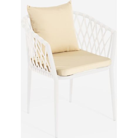 Set 2 cuscini beige per sedie giardino esterno 46x46 h35cm Verve (1/3)