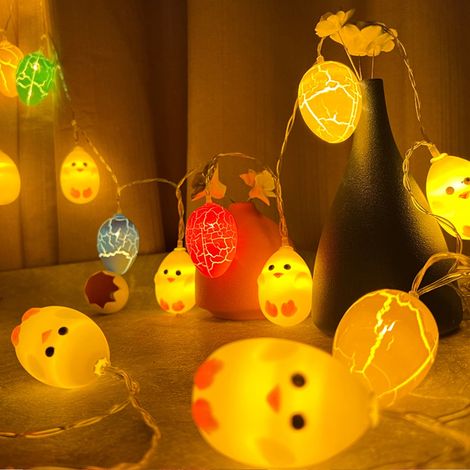 Guirlande Lumineuse Œufs De Pâques - 10 LED - 4,9 Pieds - Fonctionne Sur Piles - Pour Décoration Printanière Intérieure Et Extérieure - 1 Pièce (1/5)
