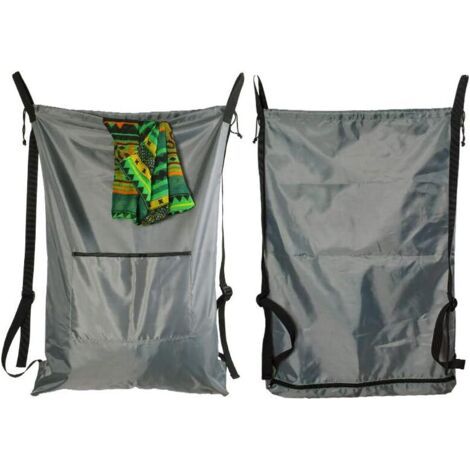 Sacs à Linge de Voyage Sac à Linge Sale Suspendu derrière la Porte de la Maison Sac de Rangement à bandoulière Sac de Lavage, Gris (1/5)