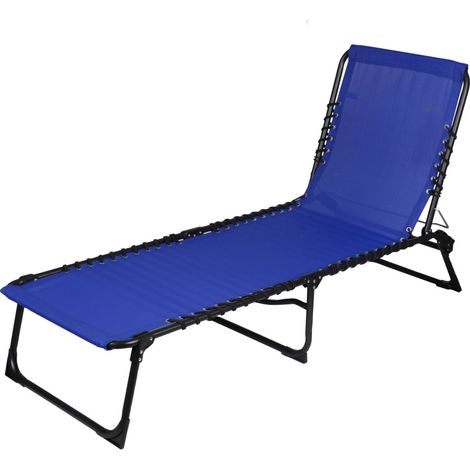 Lettino prendisole colore blu 187x85x56 cm