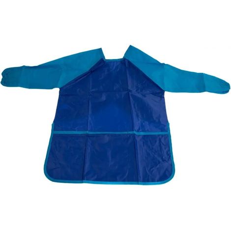 Grembiule blu con maniche