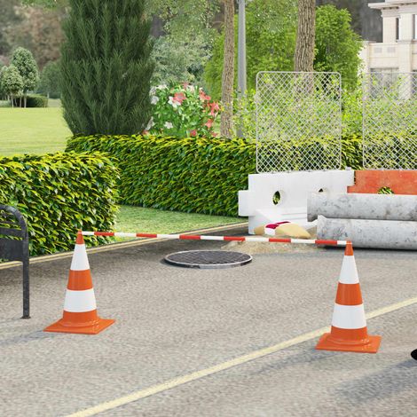 Poteaux télescopiques pour cônes de signalisation, lot de 10, ABS, 116-197 cm