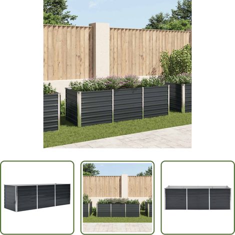 Hochbeet -  Garten-Hochbeet Anthrazit 240 x 80 x 77 cm Verzinkter Stahl (1/5)