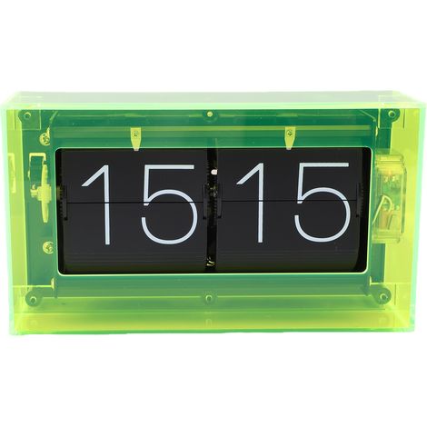 Reloj Mecánico Retro Flip Down 24h, Diseño Vintage con Números Fluorescentes y Funcionamiento Silencioso – Ideal para Decoración de Salón y Escritorio (1/5)