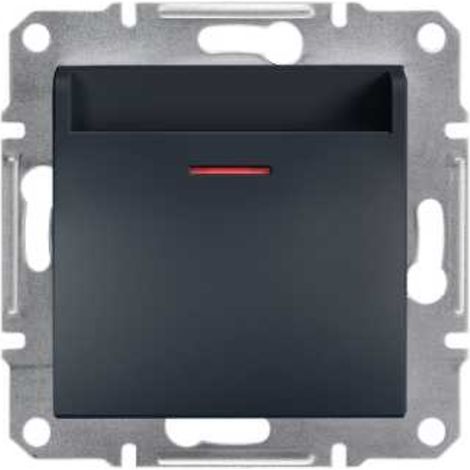 Interruptor mec谩nico para hotel Asfora, sin marco, color antracita EPH6200171