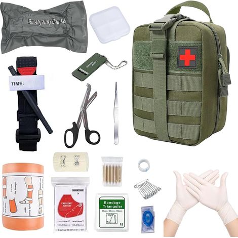 Tactique Sac de Secours,Trousse Tactique,Pochette EMT Médecine Tactique,Trousse Kit de Premiers,Soins Militaires,Sac Molle de Premiers Secours Militaire,Pochette de Sauvetage Trousse de Secours (1/5)