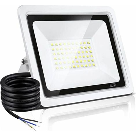 50W Projecteur LED Extérieur Blanc chaud, IP66 étanche Spot LED Extérieur 3000K, Super Lumineux 10000LM Blanc LED Projecteur d'extérieur pour jardin, garage, terrain de sport (1/5)