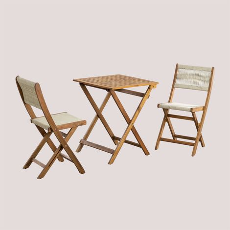 SKLUM Delawer Classic Klapp-Gartentisch und 2 Stühle Set Creme-Beige                                   (1/5)