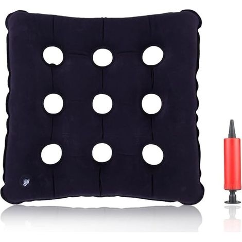 Coussin gonflable à anneaux, coussin de siège gonflable, coussin rond gonflable, coussin pour hémorrodes, coussin donut (9 trous) (1/4)