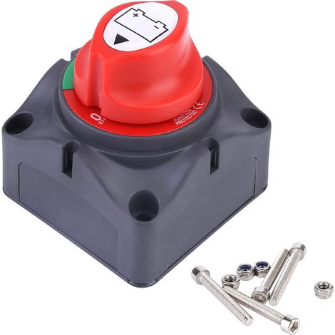 Battery Isolator Switch - 12V Battery Isolator Switch Battery Cut Off Car Battery Switch for Boat Truck Car Tractor Bus Yacht (1/5)