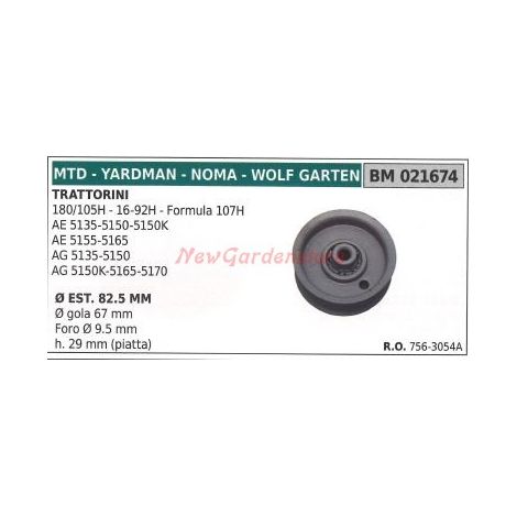 Polea para tractor cortacésped 180/105H 16-92H MTD 021674