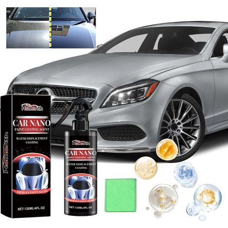 Nano-Autopflegespray für Lackschutz, Fleckenentfernung, Glanz und universelle Beschichtung für alle Fahrzeuge – 120 ml x 1 + 1 Tuch (1/5)