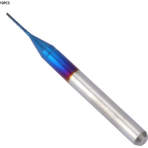 10 Stück konische Hartmetallfräser, brüniert, für Leiterplattengravurmaschinen (0,5 mm) (1/5)