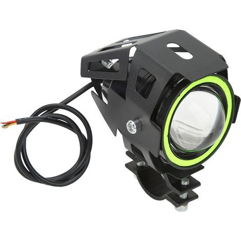 Projecteur LED 30 W pour moto avec feux de route et de croisement Angel Eye, étanche IP68, 12-60 V, universel, lumière verte (1/5)