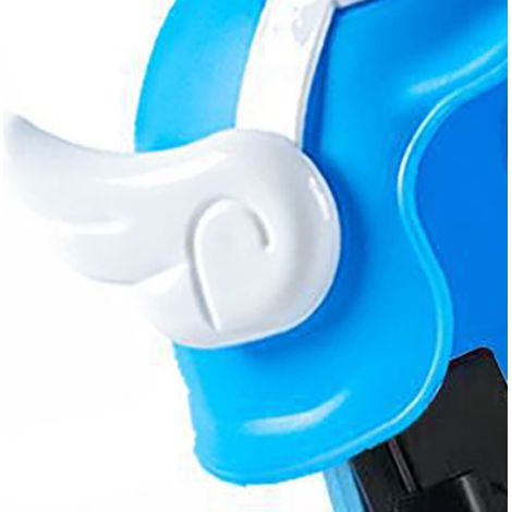 Support de téléphone pour moto, design casque mignon, résistant aux chocs, angle réglable, support de navigation pour vélo électrique, style rétroviseur latéral bleu, petite taille (1/5)