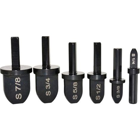 Bardusch-6pcs ensemble de forêts d'outil de sertissage, forêt d'outil de sertissage de tuyau en cuivre manuel Expanseur de forêt en acier à roulement avec 7/8", 3/4", 5/8", 1/2", Embout 3/8", 1/4" (1/5)