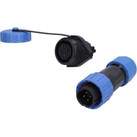Prise D Aviation - IP68 Etanche - 4 Noyaux - 380 V 5 A - Installation Sans Soudure - 1 Paire (1/4)