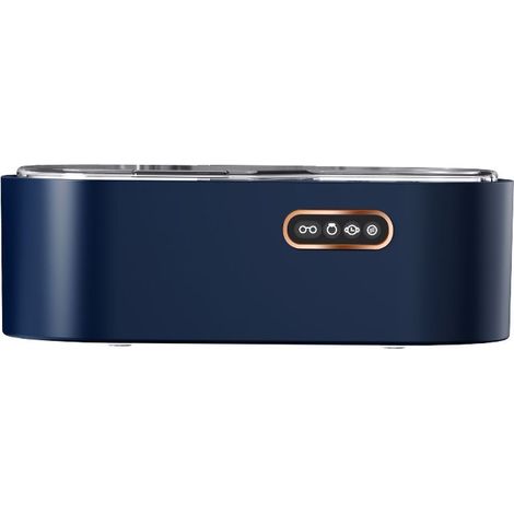 (Bleu) Nettoyeur de lunettes à ultrasons, appareil à ultrasons 450 ml, 4 réglages de temps 45 KHz, nettoyeur à ultrasons professionnel pour bijoux, lunettes, montres, argenterie, bagues, colliers (1/5)
