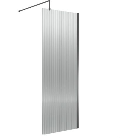 800x1850 Fluted Wetroom Screen Inc' BAR