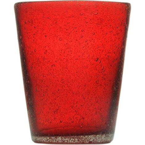 Zani Serafino Memento Tumbler Bicchiere Acqua Rosso in Pasta di Vetro