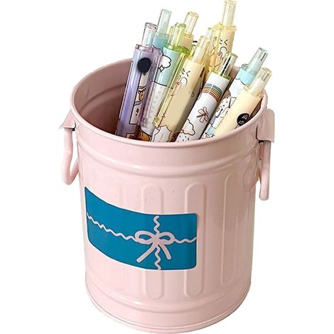 Porte-stylo métal grande capacité mignon pratique bureau étude classe rose taille unique (1/5)