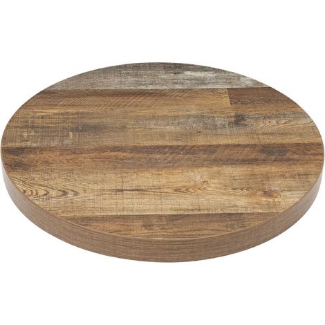 Plateau de table rond 60 cm effet bois vieilli - BOLERO (1/2)
