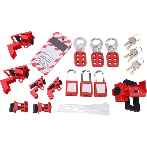 Kit de consignation électrique Loto Tag avec moraillon, cadenas et dispositif de verrouillage, sac de rangement pour usage industriel