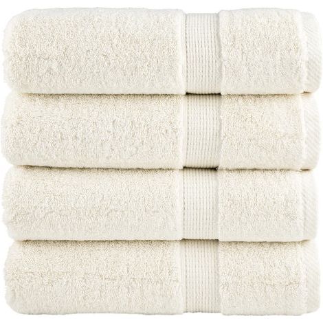 SOLUND Premium-Badetücher, 4er-Set, cremeweiß, 70 x 140 cm, 600 g/m² (1/5)