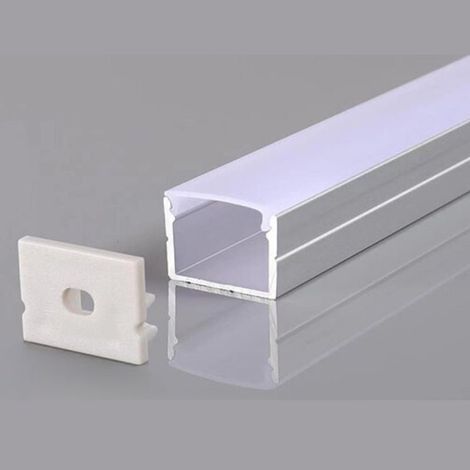 Profilé Aluminium 19x13mm 2m Pour Ruban LED Couvercle Opaque Blanc - SILUMEN (1/2)